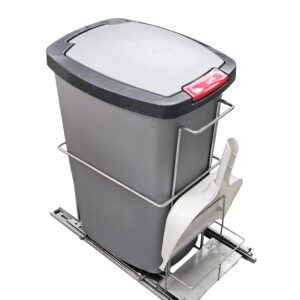 Porta Residuos de Plástico 25 L con Push y pala - Ancho 35cm